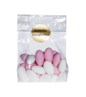 Dragées Mandeln mit Zuckerguss weiss / rosa - 100gr